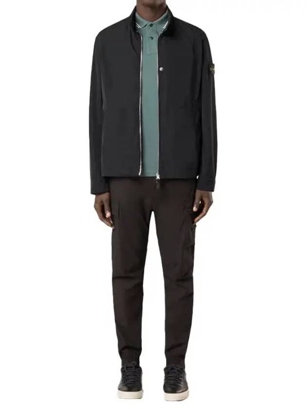 Micro Twill Zip-Up Jacket Black - STONE ISLAND - BALAAN 7