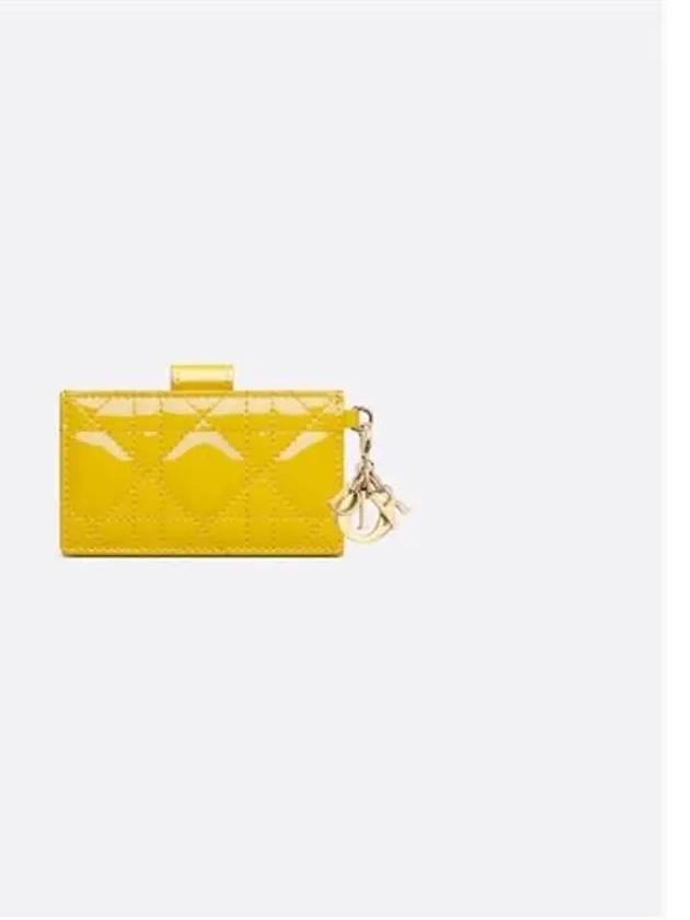 Lady 5-Gusset Patent Cannage Calfskin Card Wallet Yellow - DIOR - BALAAN 5