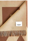 Logo Fringe Wool Scarf Birch Brown - BURBERRY - BALAAN 4