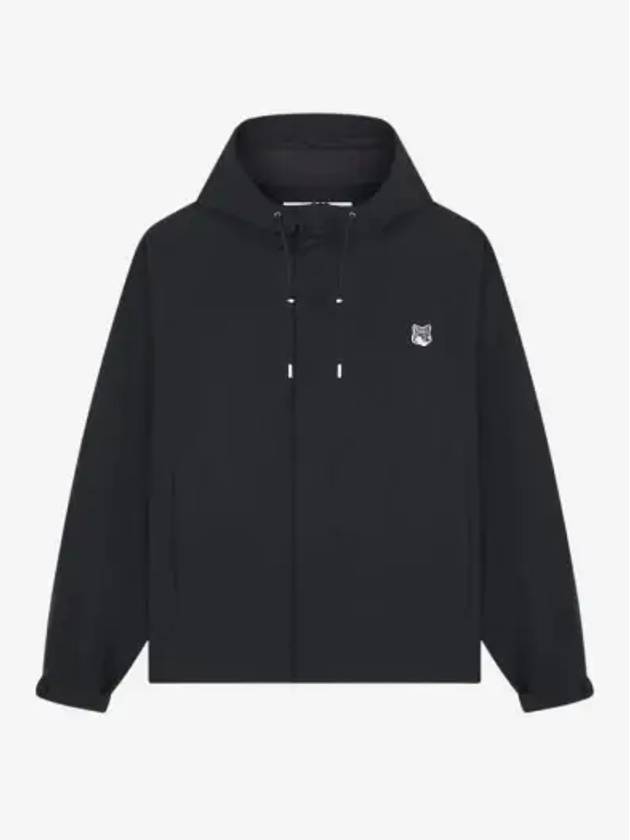 Hoodie Windbreaker in Nylon with Grey Fox Head Patch Black - MAISON KITSUNE - BALAAN 3