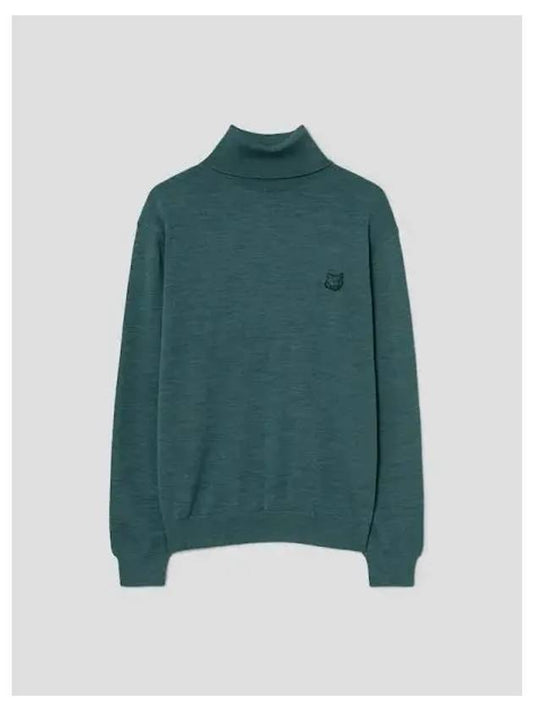 Men s Foxhead Patch Regular Turtleneck Evergreen Domestic Product - MAISON KITSUNE - BALAAN 1