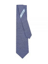 Interwoven Gancini Print Silk Tie Navy Blue - SALVATORE FERRAGAMO - BALAAN 2