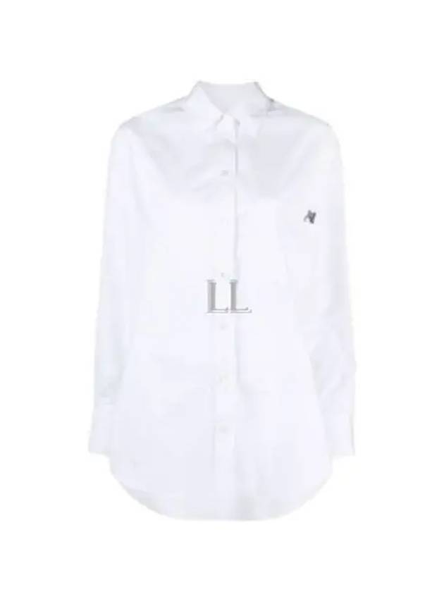 Chest Pocket Foxhead Patch Cotton Poplin Casual Shirt White - MAISON KITSUNE - BALAAN 2