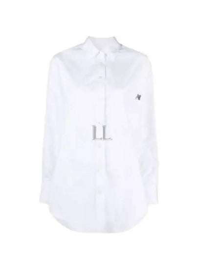 Chest Pocket Foxhead Patch Cotton Poplin Casual Shirt White - MAISON KITSUNE - BALAAN 2