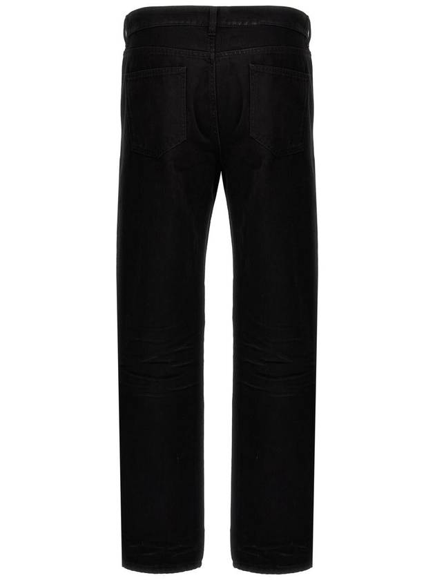 Denim Cotton Straight Jeans Black - SAINT LAURENT - BALAAN 3