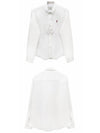 BFUSH063 CO0031 168 Embroidered Logo Cotton Oxford Shirt Natural White Men s TJ - AMI - BALAAN 4