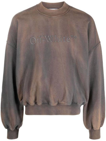 Bookish Laundry Boxy Sweatshirt Brown - OFF WHITE - BALAAN 1