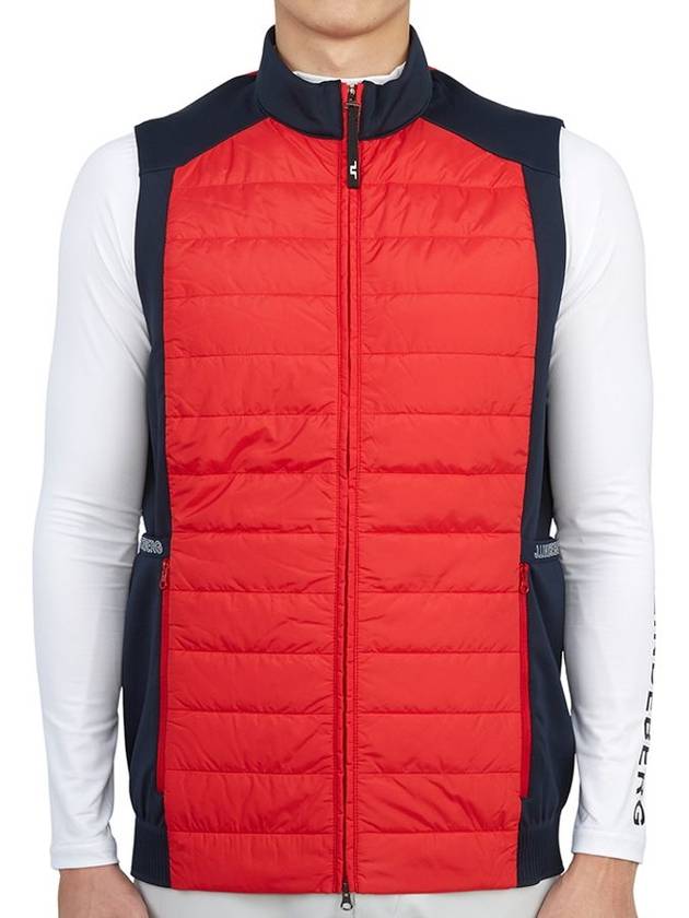 Golf Kenny Hybrid Vest Barbados Cherry - J.LINDEBERG - BALAAN 1