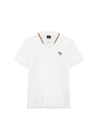 PS zebra embroidery pique shirt white - PAUL SMITH - BALAAN 1