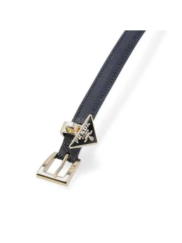 triangle logo saffiano bracelet black - PRADA - BALAAN 5