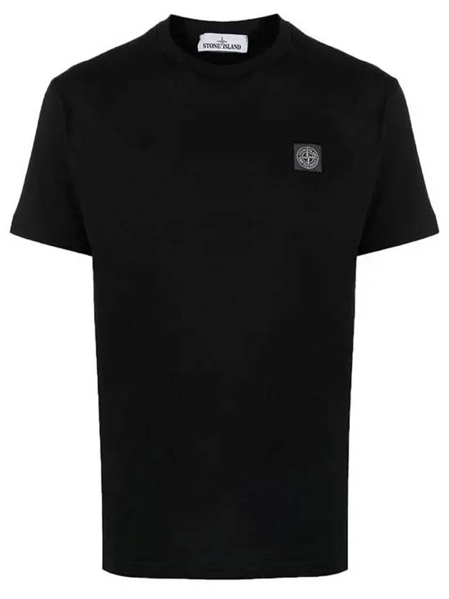 Logo Patch Chest Short Sleeve T-Shirt Black - STONE ISLAND - BALAAN 2