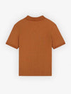 Fine Ribbed Polo Shirt Tobacco - MAISON KITSUNE - BALAAN 3