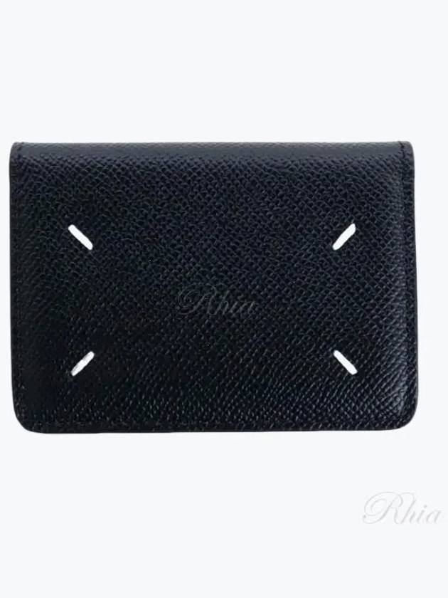 Four Stitch Logo Leather Half Wallet Black - MAISON MARGIELA - BALAAN 2