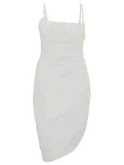 La Robe Saudade Asymmetric Draped Midi Dress White - JACQUEMUS - BALAAN 2