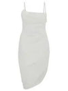 La Robe Saudade Asymmetric Draped Midi Dress White - JACQUEMUS - BALAAN 2