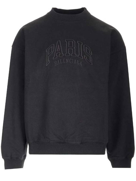 Cities Paris Regular Fit Sweatshirt Black - BALENCIAGA - BALAAN 1
