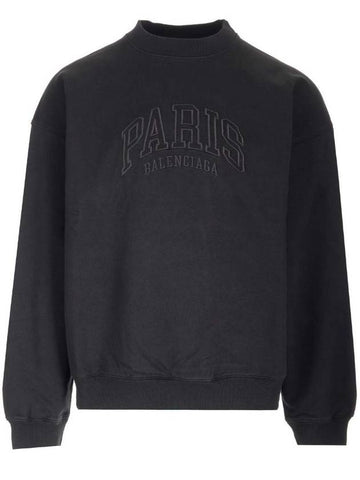 Cities Paris Regular Fit Sweatshirt Black - BALENCIAGA - BALAAN 1