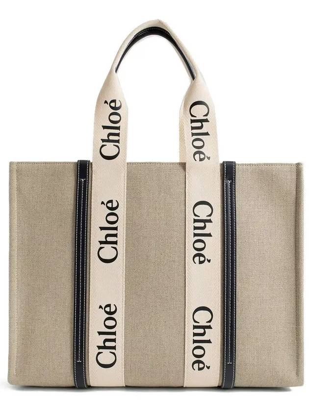 Woody Large Tote Bag Black Beige - CHLOE - BALAAN 2