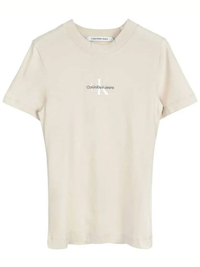 Monologo Short Sleeve T-Shirt Beige - CALVIN KLEIN - BALAAN 2