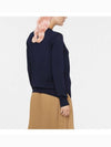 Fox Head Patch Adjusted Round Neck Cardigan Navy - MAISON KITSUNE - BALAAN 7