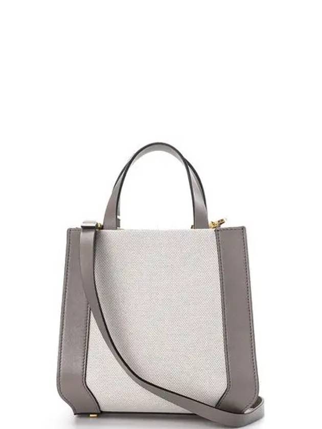 V Logo Signature Leather Tote Bag Grey - VALENTINO - BALAAN 4