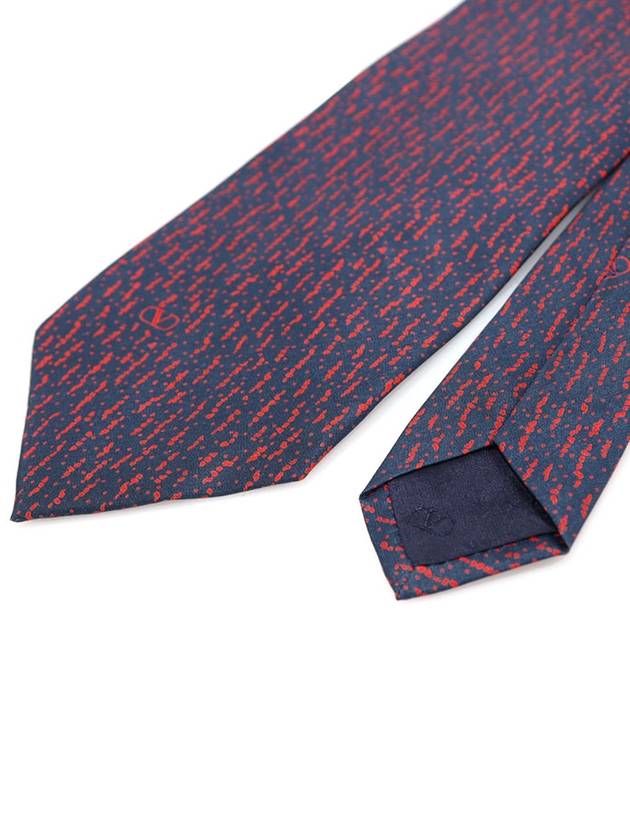 100 silk navy red patterned tie - VALENTINO - BALAAN 4