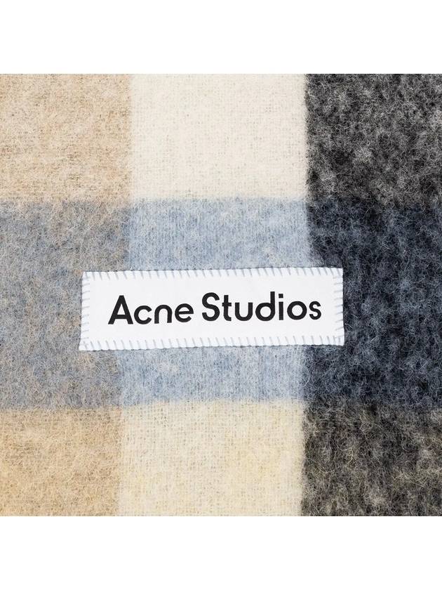 Check Mohair Muffler Blue Beige Black - ACNE STUDIOS - BALAAN 5