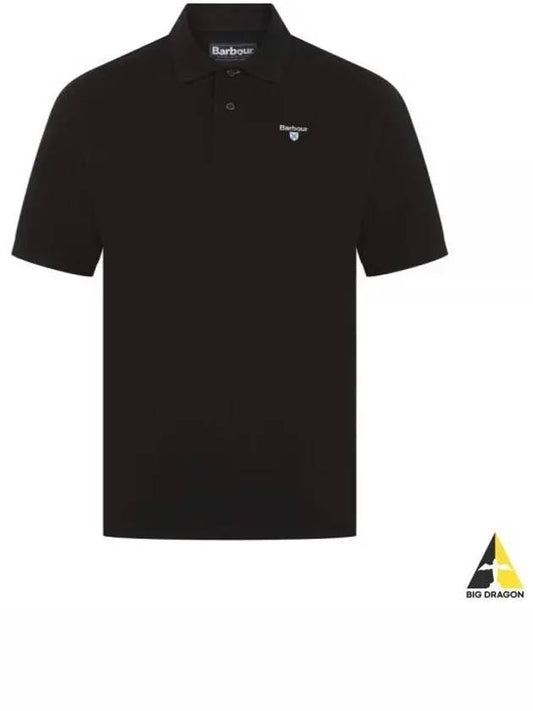 Men's Embroidered Logo Sports Polo Shirt Black - BARBOUR - BALAAN 2