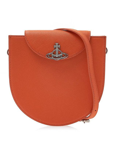 Half Moon Saddle Saffiano Leather Cross Bag Orange - VIVIENNE WESTWOOD - BALAAN 1