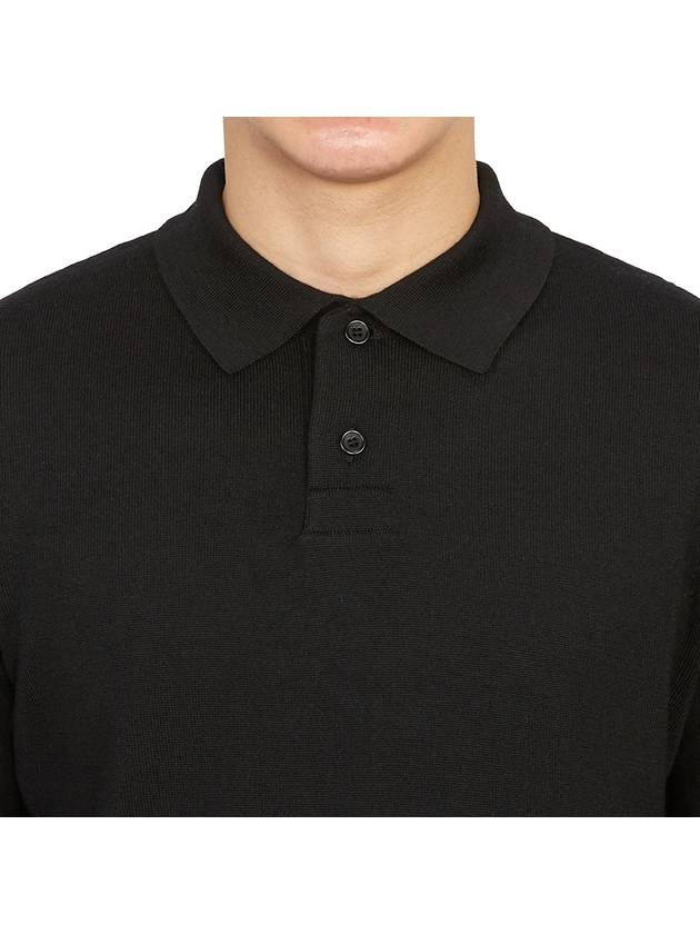 Men's Jerry Wool Long Sleeve Polo Shirt Black - A.P.C. - BALAAN 7