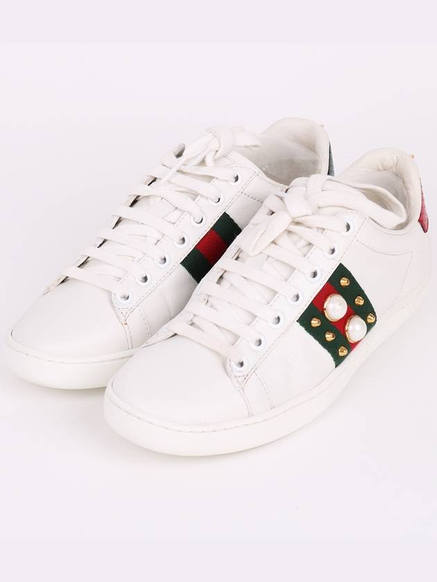 White Pearl Stud 35 Women s Sneakers - GUCCI - BALAAN 1