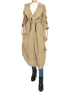 Trench Coat with Ruffles Beige Cotton Gabardine - DIOR - BALAAN 7