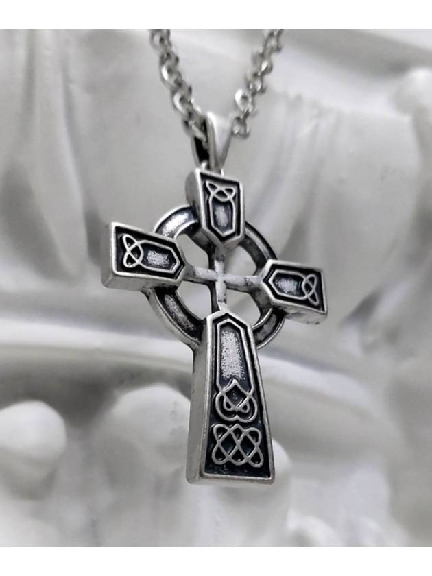 River Cross Chain Necklace Vintage Silver - BLESSED BULLET - BALAAN 2