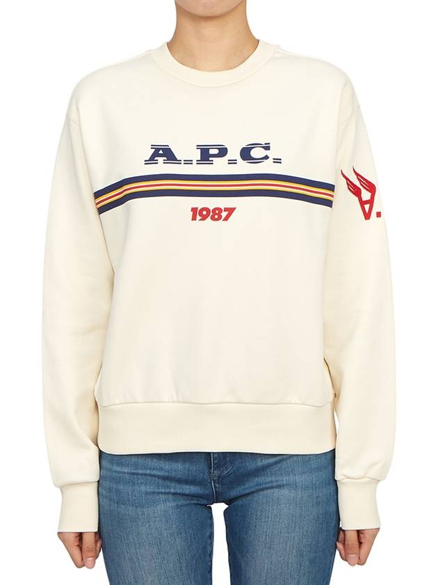 Logo Print Sweatshirt Ecru - A.P.C. - BALAAN 4