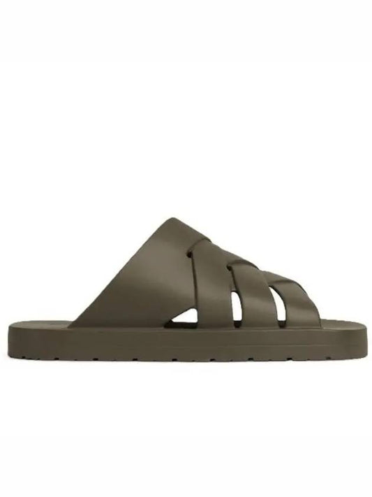 Flintston Intrecciato Matte Rubber Sandals Solid - BOTTEGA VENETA - BALAAN 2