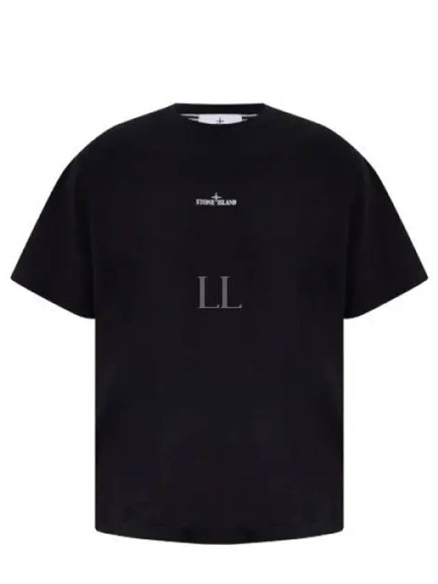 Logo Print Short Sleeve T-Shirt Black - STONE ISLAND - BALAAN 2