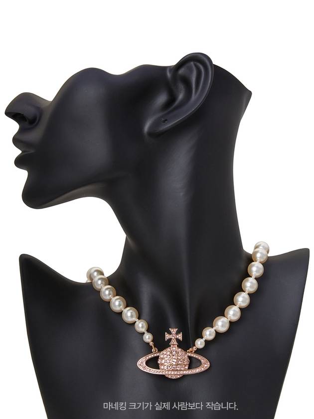 One Row Pearl Bas Relief Necklace Rose Gold - VIVIENNE WESTWOOD - BALAAN 7