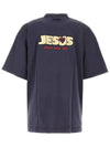 Jesus Loves Me Oversized Short Sleeve T-Shirt Navy - VETEMENTS - BALAAN 4