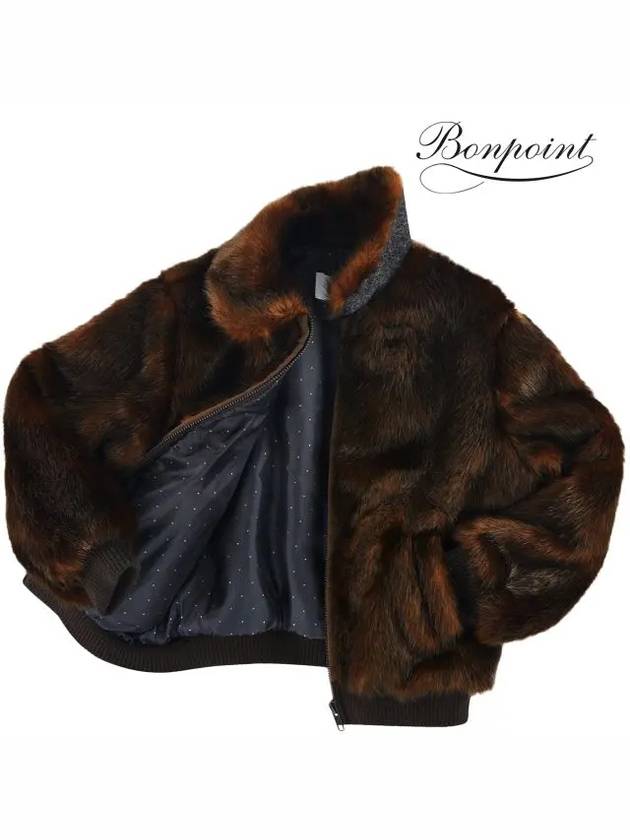 Bonpoint Girls Jumper Fur Jacket Caramel FAUX H20PAPRIKA 067A - BURBERRY - BALAAN 6