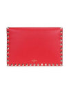 Rockstud Flap Clutch Bag Red - VALENTINO - BALAAN 1