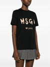 Brushed Logo Short Sleeve T-Shirt Black - MSGM - BALAAN 5