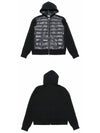 Hooded Padded Cardigan Black - MONCLER - BALAAN 5