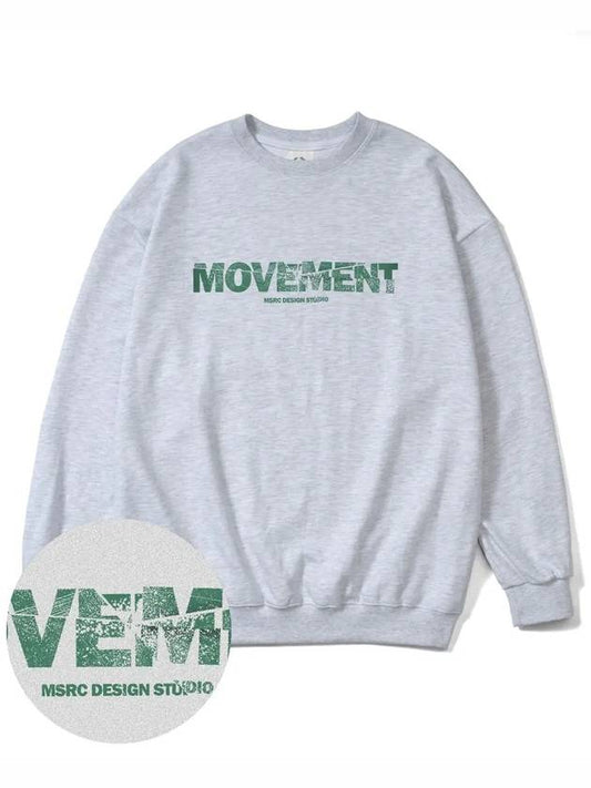 Broken Jade Green Overfit Sweatshirt Melange Gray - MONSTER REPUBLIC - BALAAN 1