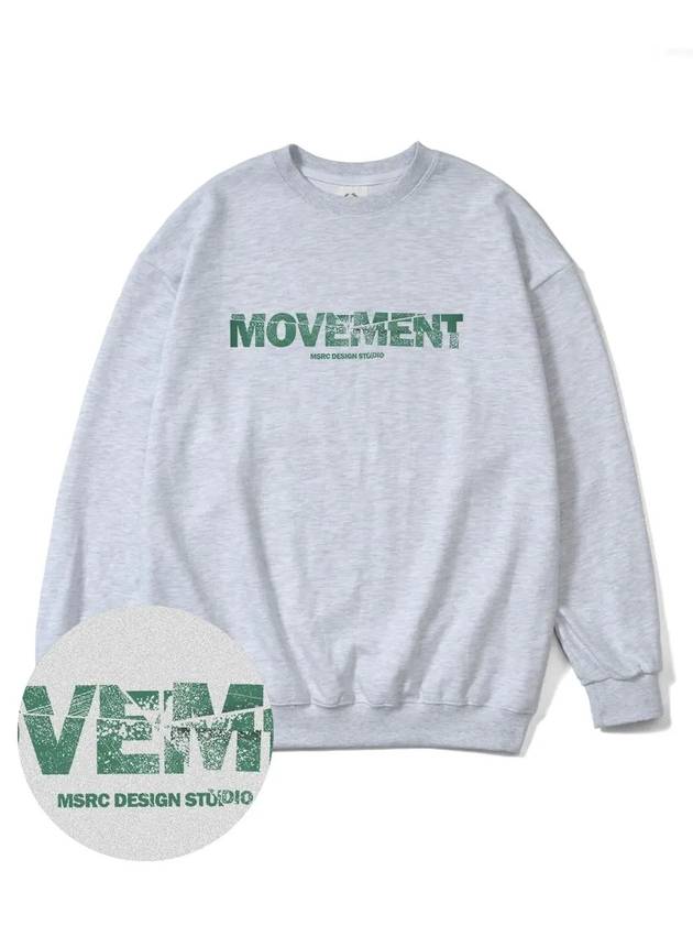 Broken Jade Green Overfit Sweatshirt Melange Grey - MONSTER REPUBLIC - BALAAN 4