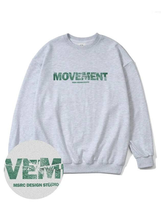 Broken Jade Green Overfit Sweatshirt Melange Gray - MONSTER REPUBLIC - BALAAN 1