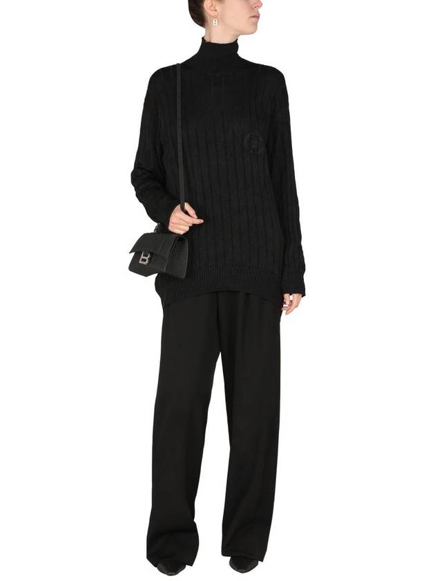 silk oversized turtleneck black - BALENCIAGA - BALAAN 3