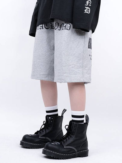 BBD Crushed Faith Sweatshorts Gray - BLACKBLOND - BALAAN 2