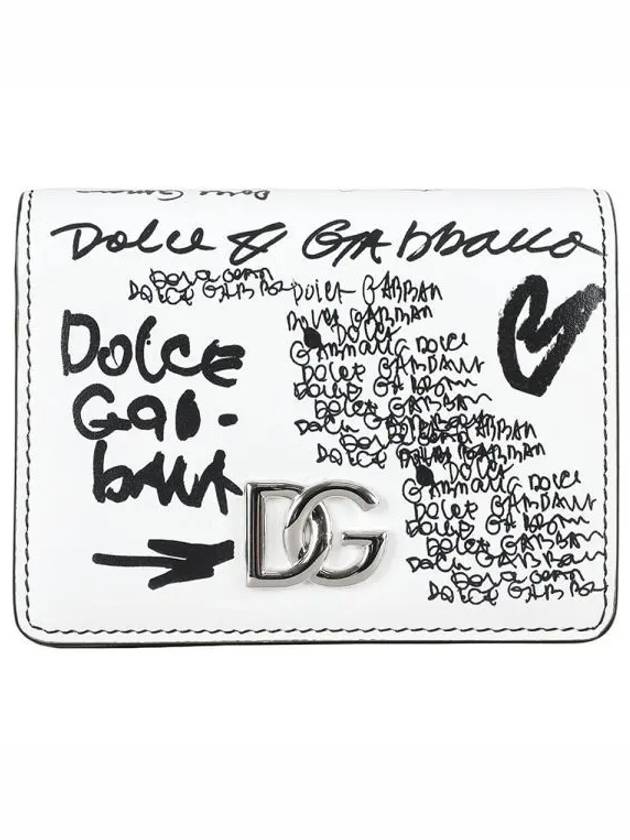 Graffiti Print Half Wallet White - DOLCE&GABBANA - BALAAN 2