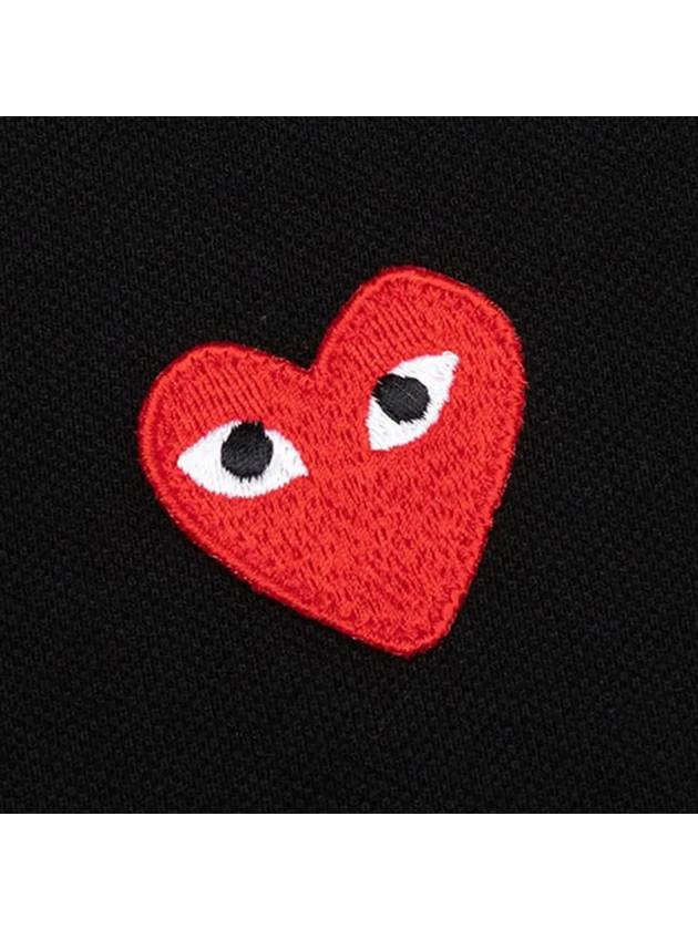 Red Heart Wappen Polo Shirt Black - COMME DES GARCONS - BALAAN 5