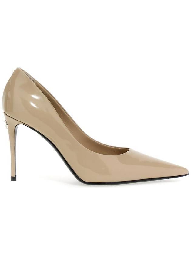 Women's Polished Calfskin Pumps Heel Beige - DOLCE&GABBANA - BALAAN 1